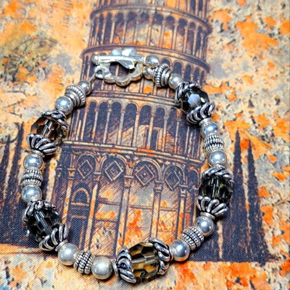 Sterling and crystal bracelet